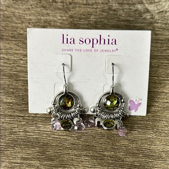 Lia Sophia Jewelry - Lia Sophia Abalone Center Discs Silver Tone Earrings NEW